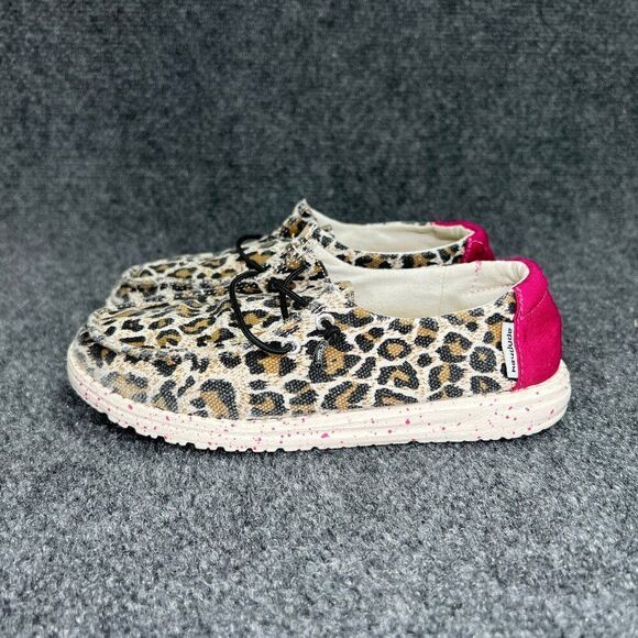 Hey Dude Wendy Slip On Shoes Girl's 1 Cheetah Print Pink Comfort Casual Sneakers - Picture 4 of 11